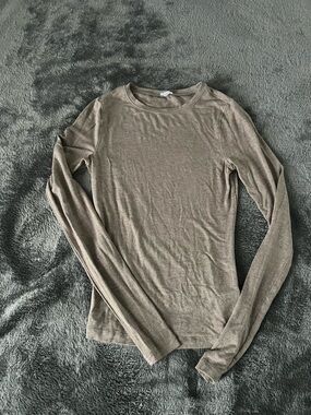 Garage Taupe Crew Neck Long Sleeve Top